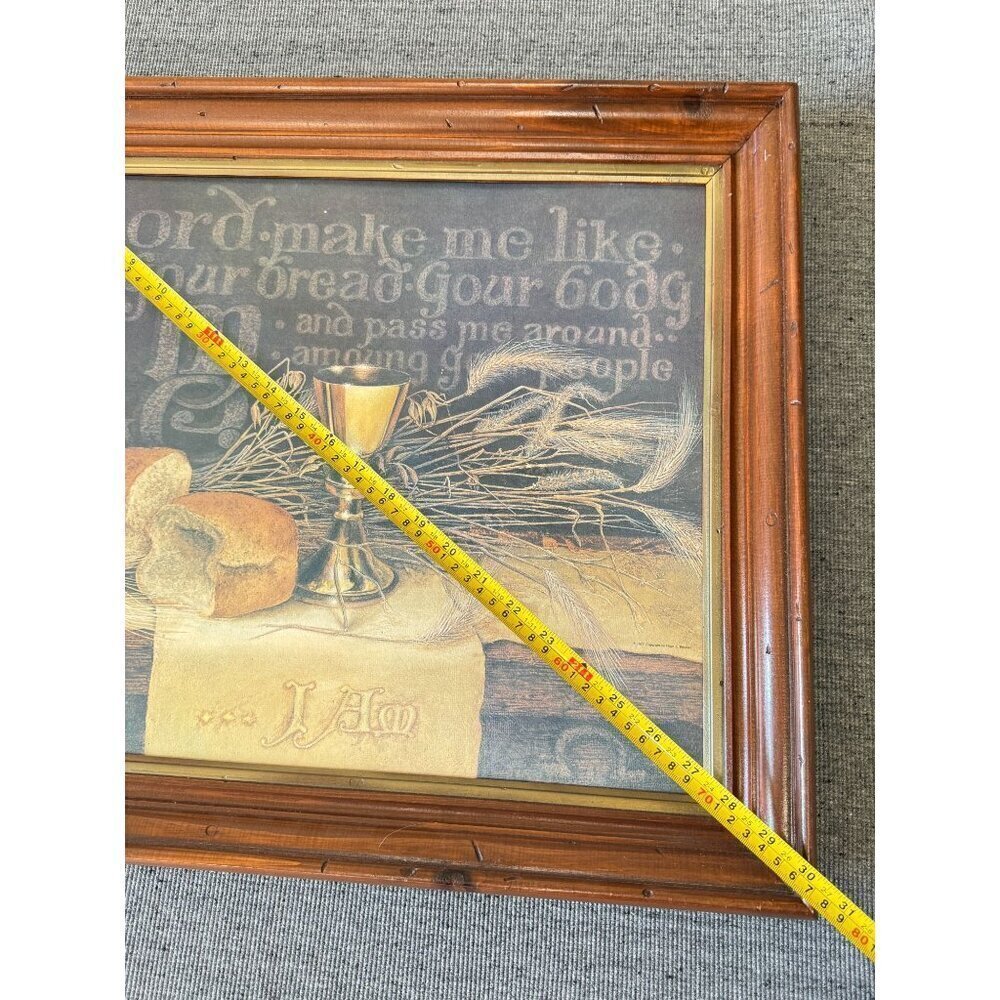1977 Vintage Printed Bread of Life Matthew by Floyd E Hosmer L 24" x W 19" - Picture 12 of 16